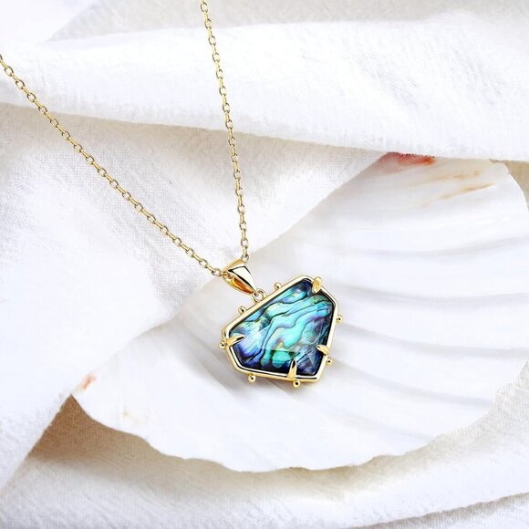 Abalone Shell Necklaces for Women- Handmade Healing Stone Green Crystal Necklace - Picture 8 of 8